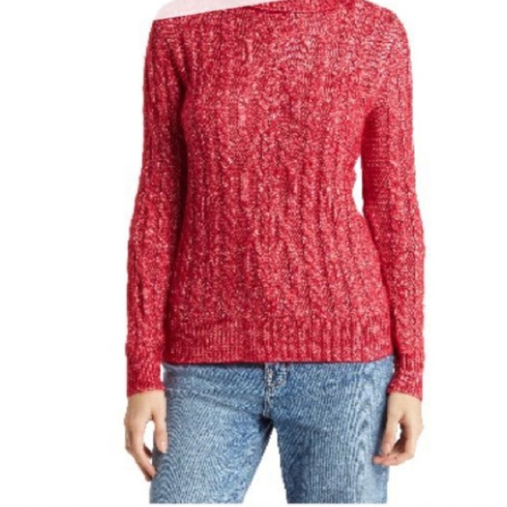 Olivia Sky Metallic Cable Knit Turtleneck SZ XL NWOT